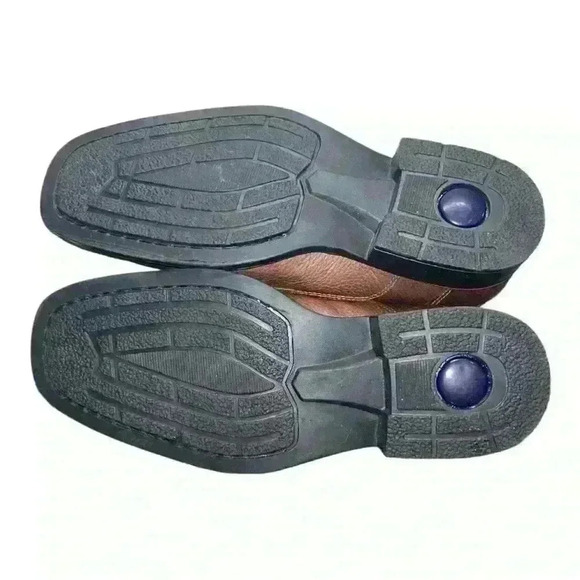 LIKE NEW BELVEDERE Bay Bridge Men's Soft Brown Pebble Leather Shoes Size 8.5D - Picture 11 of 13